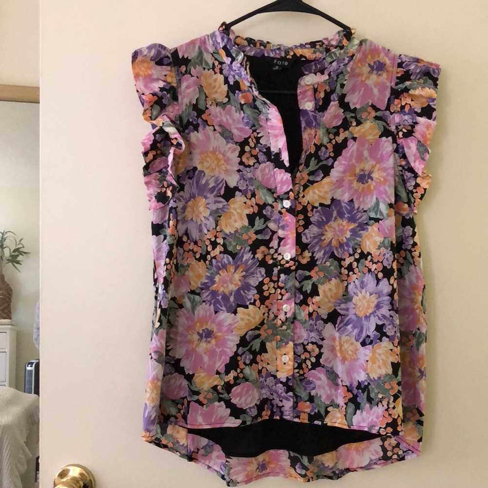 Women’s blouse by Fate, size S, 100% cotton with black lining